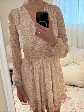 Elodie Pastel Floral Long Sleeve Mini Dress
